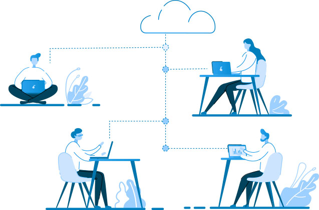 Remote Working Solutions & IT Support Illustration
